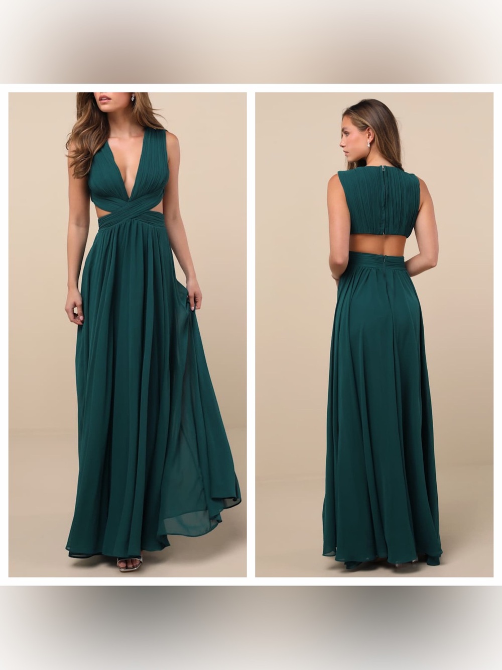 Lulu's Vivid Imagination Emerald Green Cutout Maxi Dress